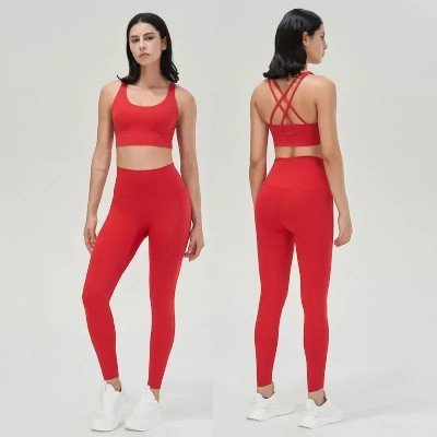 Combinaison Sport Femme - WomenFitnessSet™ - Rouge - My Shape Club